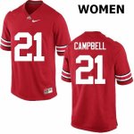 Women's Ohio State Buckeyes #21 Parris Campbell Red Nike NCAA College Football Jersey Restock UNL1544RN